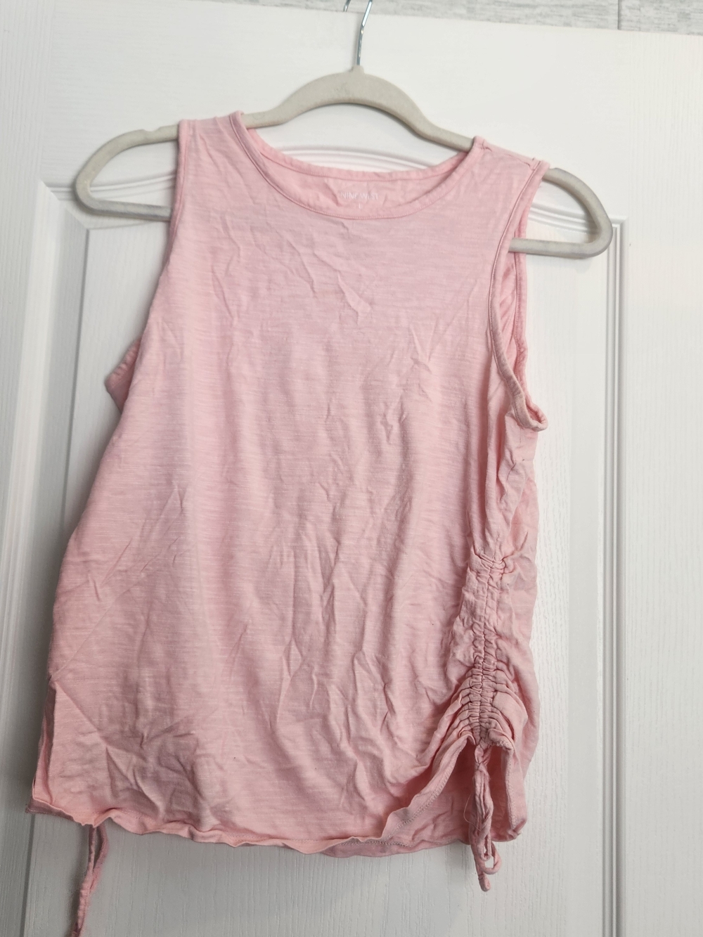 Nine West Light Pink Tank Top with Side Ruching L Euc